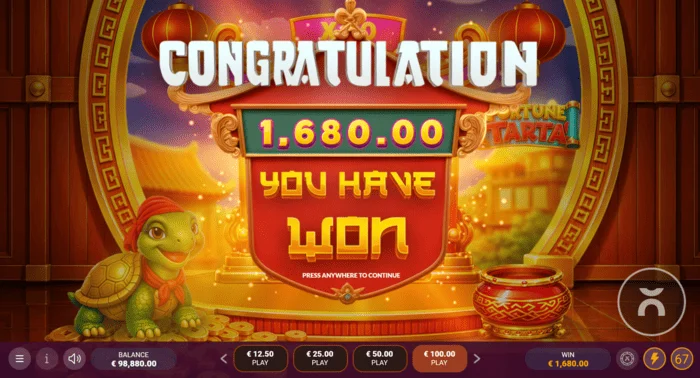 Fortune Tarta - вкупна добивка од Free Spins
